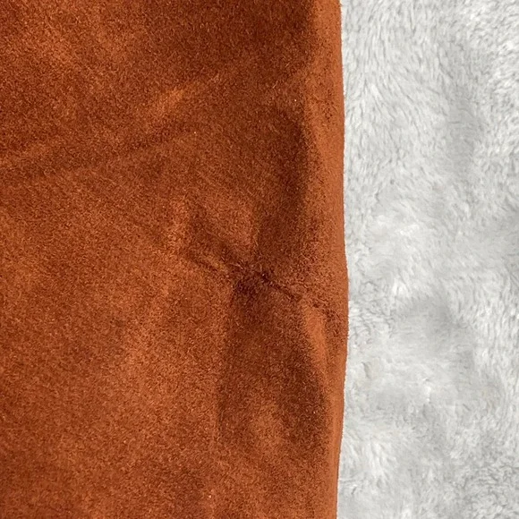 Vintage The‎ Limited Leather Mini Skirt Womens 4 26 Brown Suede Pencil Y2K 2000s - Picture 3 of 10